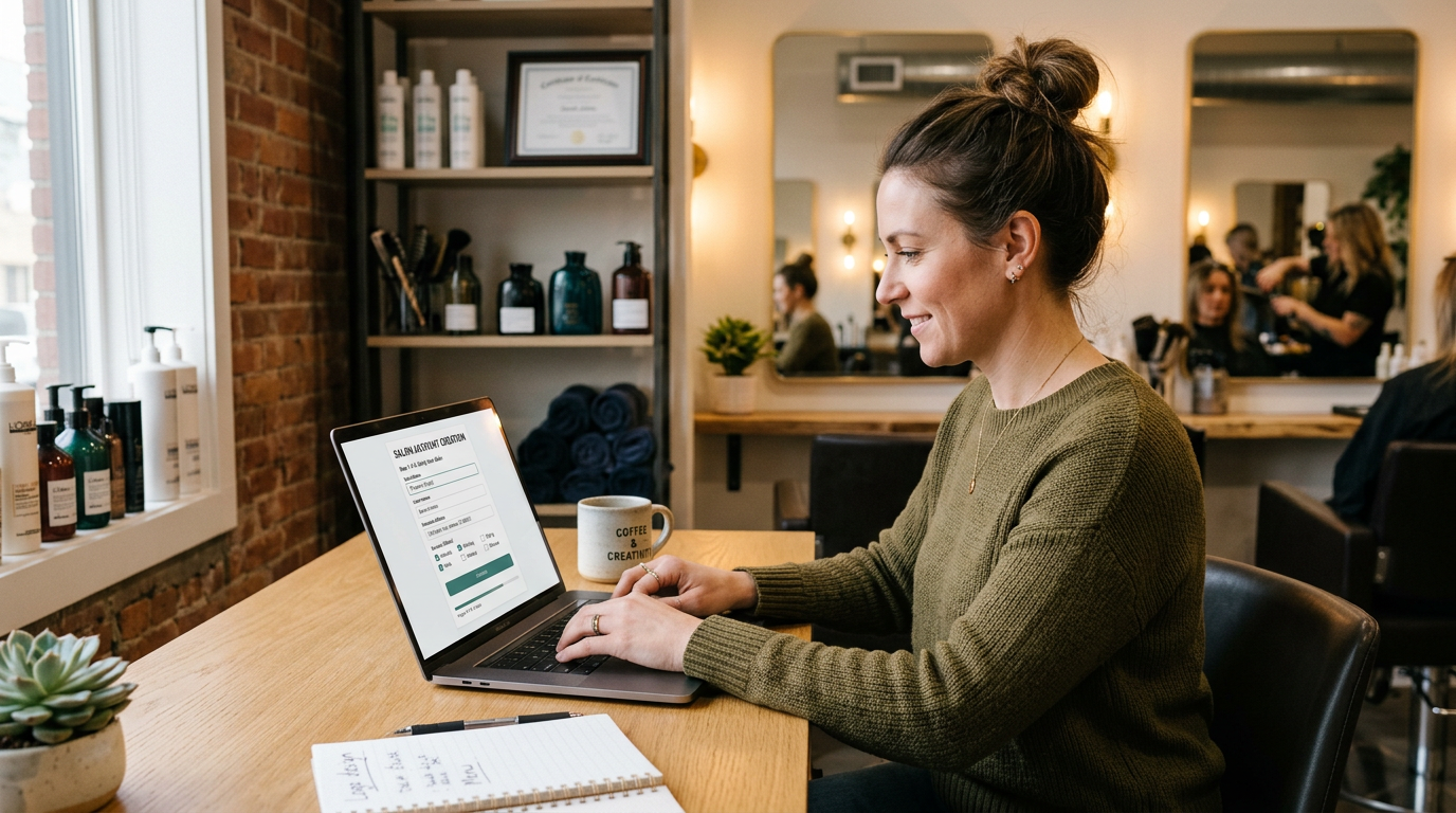 Salon owner managing manually